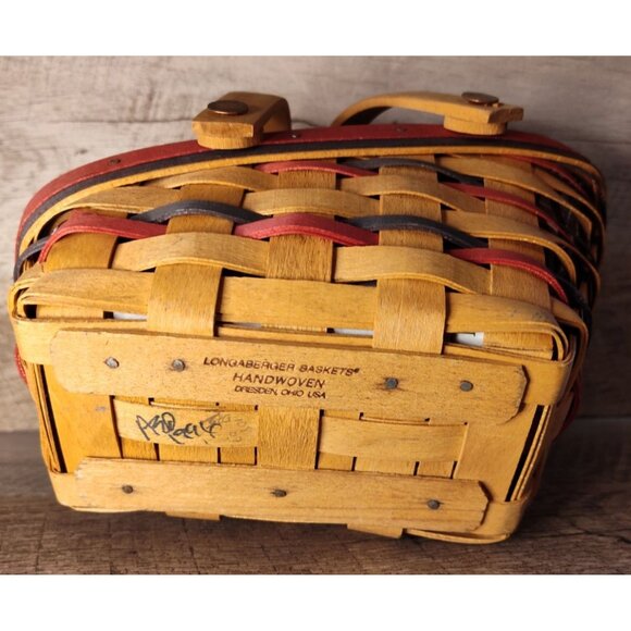 Longaberger Square Basket With Patriotic Liner & Plastic Protector - Picture 8 of 12